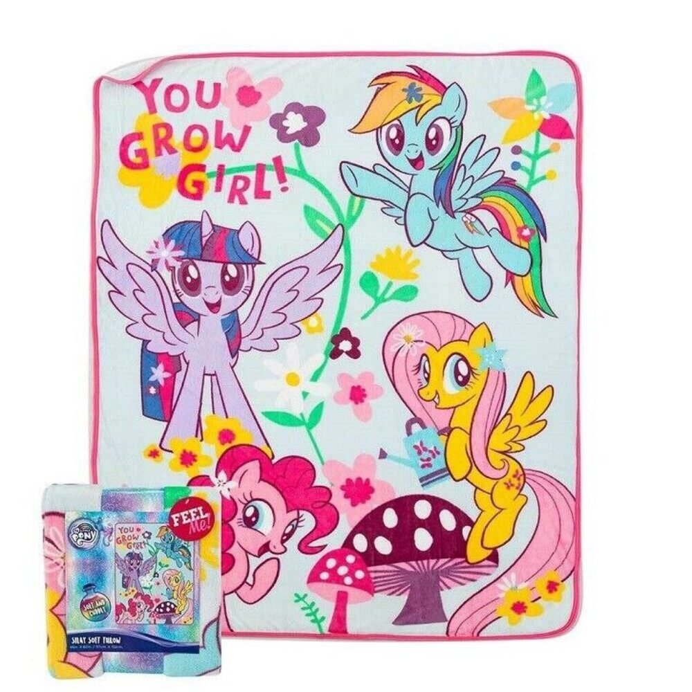 My Little Pony New Plush Fleece Throw Gift Blanket MLP Twilight Sparkle Pastel - Picture 3 of 4